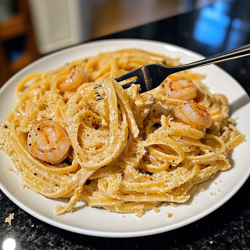 15-Minute Garlic Shrimp Pasta