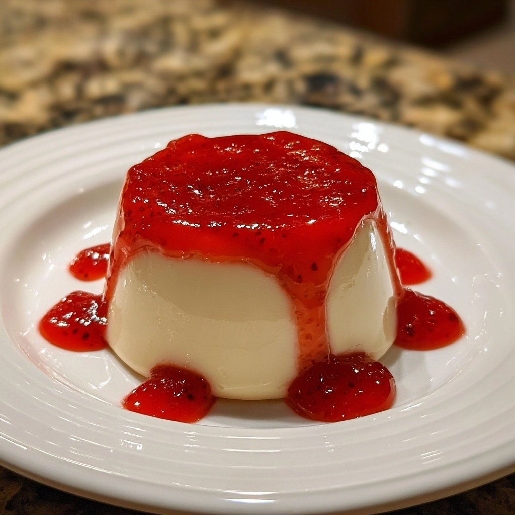 Panna Cotta with Strawberry Sauce