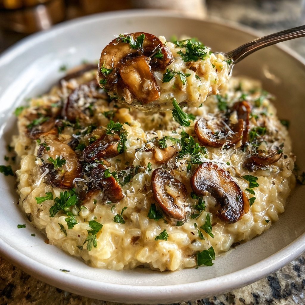 Creamy Mushroom Garlic Rice