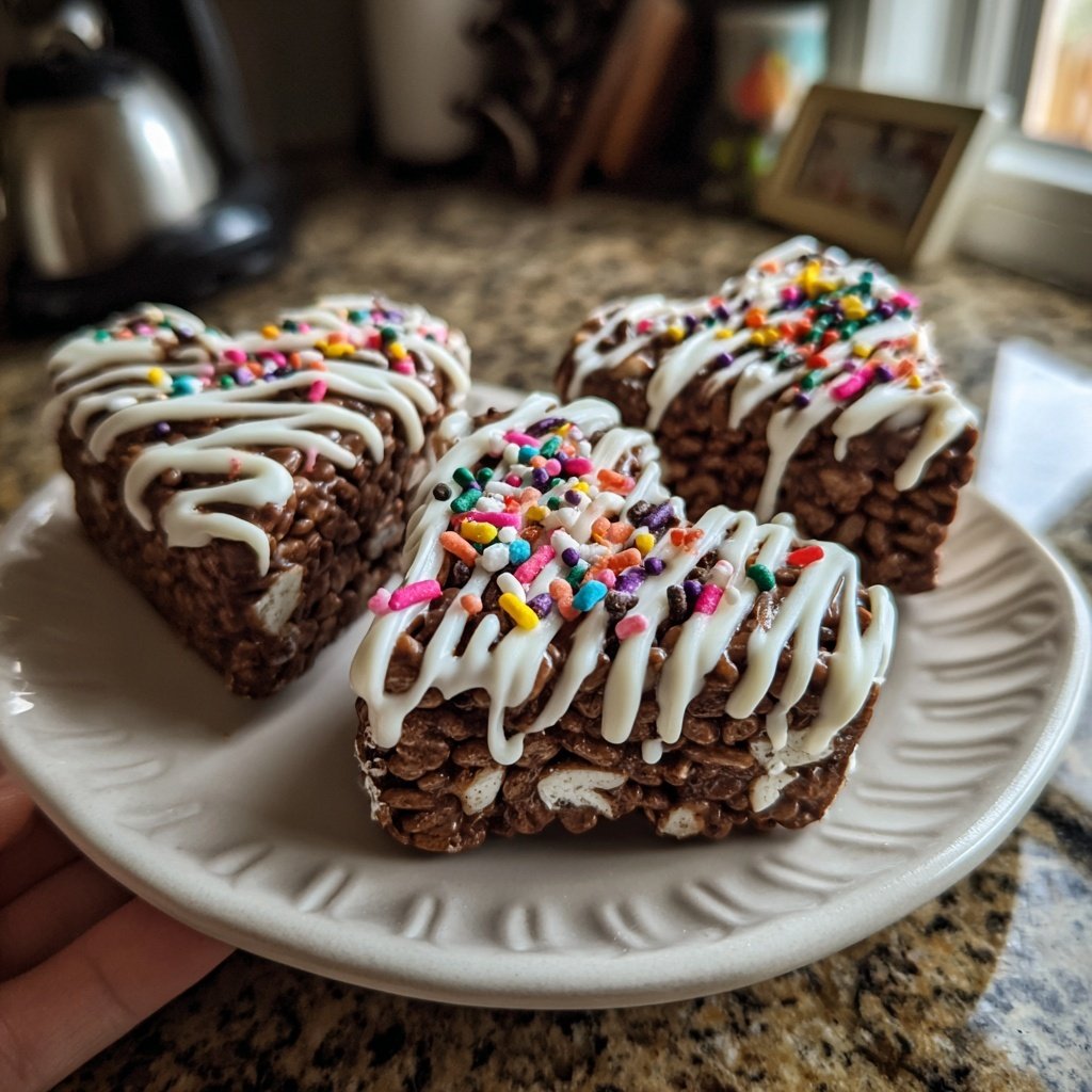 Valentines Snacks Chocolate Rice Crispy Hearts