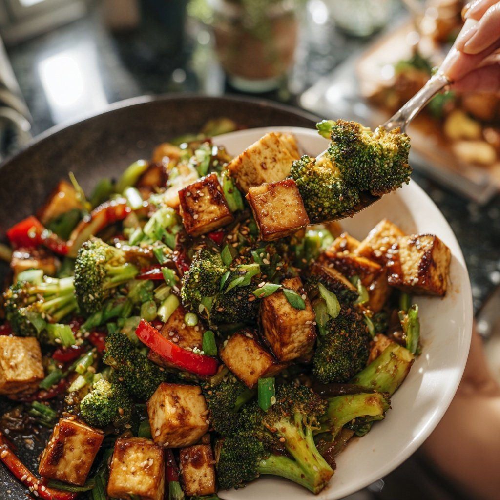Healthy Dinner Broccoli Tofu Skillet