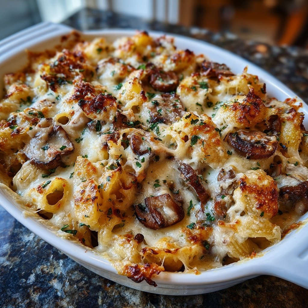Sunday Creamy Mushroom Pasta Bake