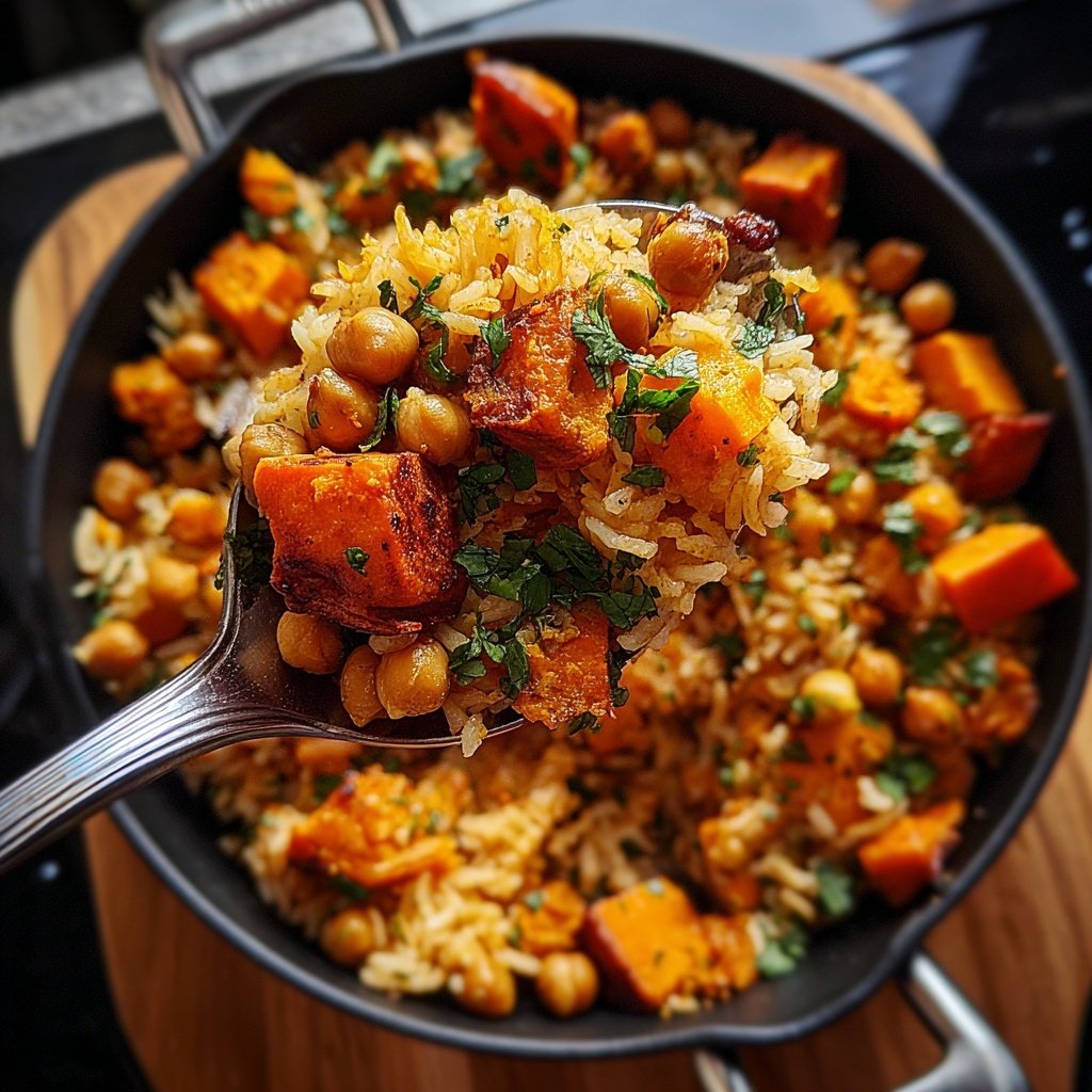 Spiced Sweet Potato Chickpea Rice
