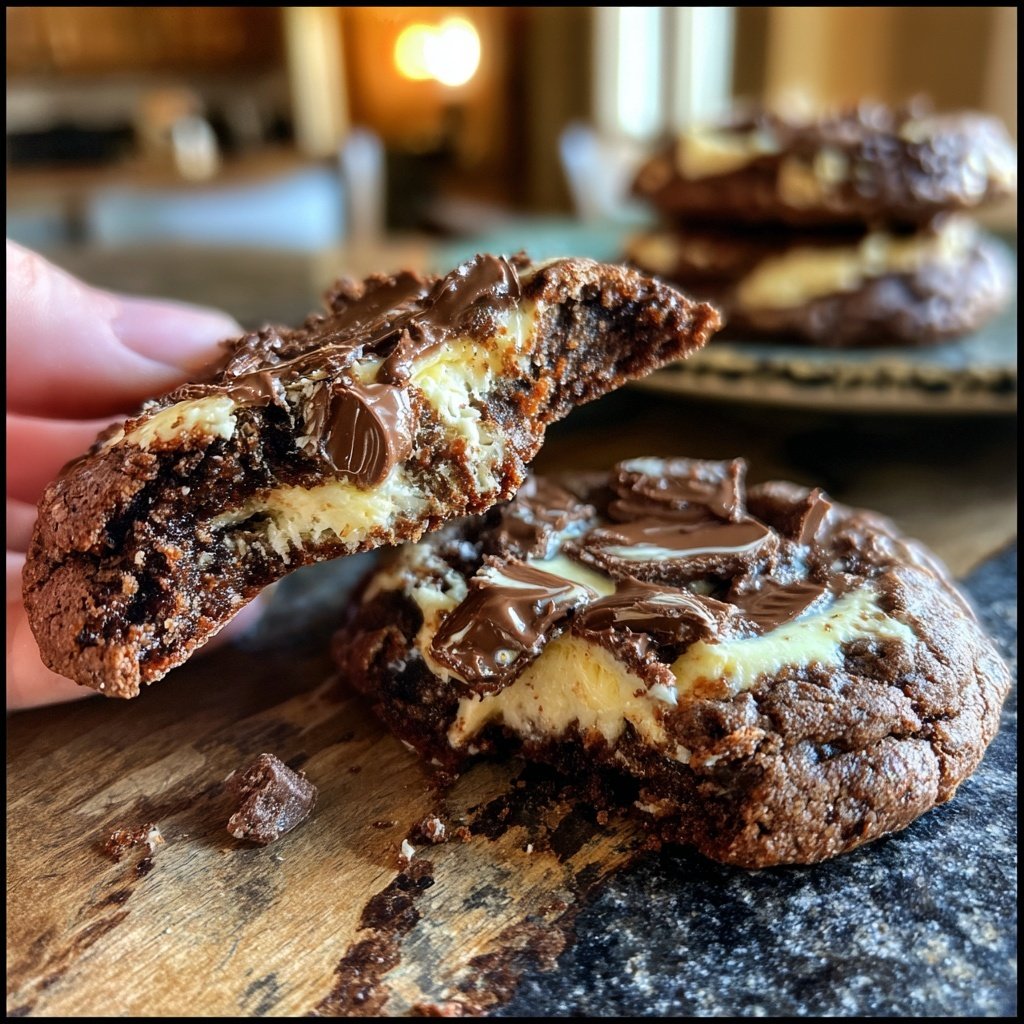 Brownie Mix Cookies With Cream Cheese Swirl