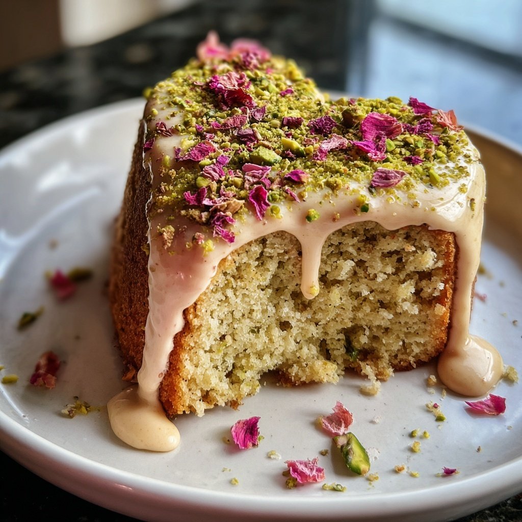Mini Heart Cake with Pistachio Vanilla Frosting