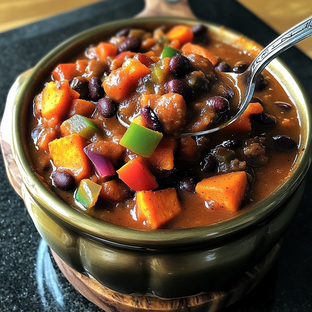 Healthy Crockpot Sweet Potato Chili