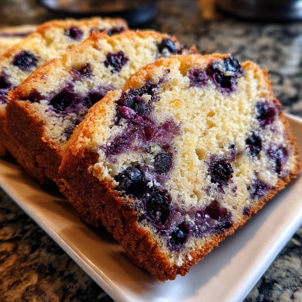 Blueberry Lemon Bread Slices