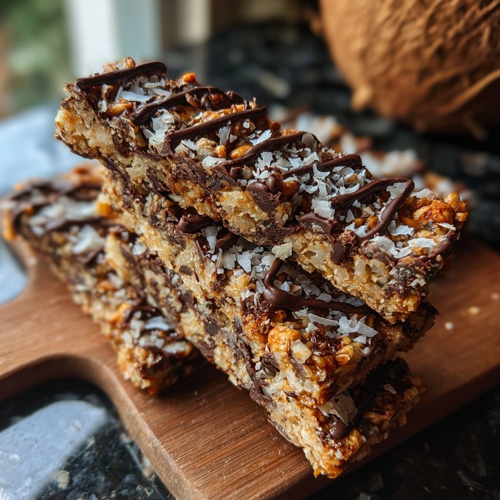 Chocolate Hazelnut Coconut Bars
