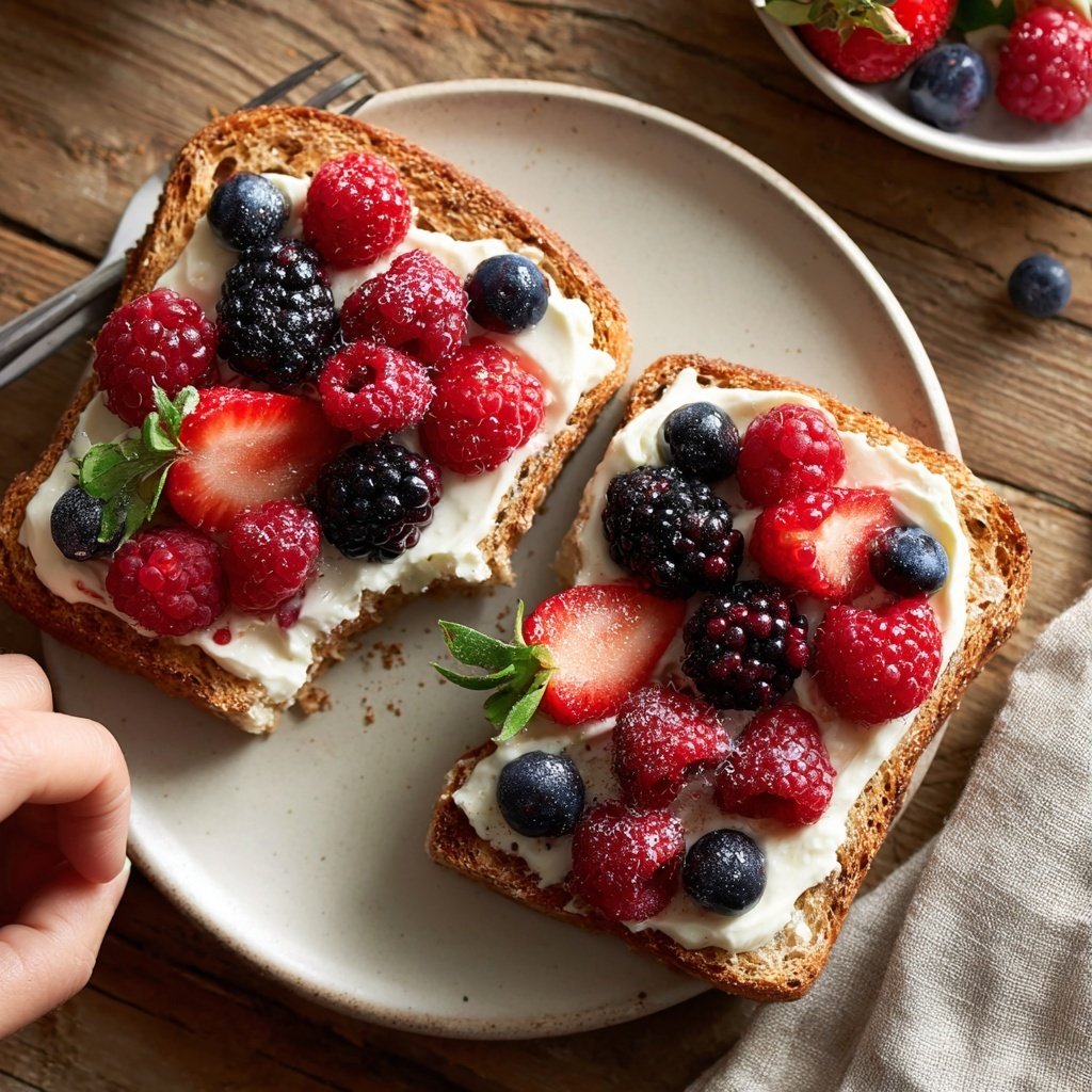 Valentines Breakfast Berry Yogurt Toast