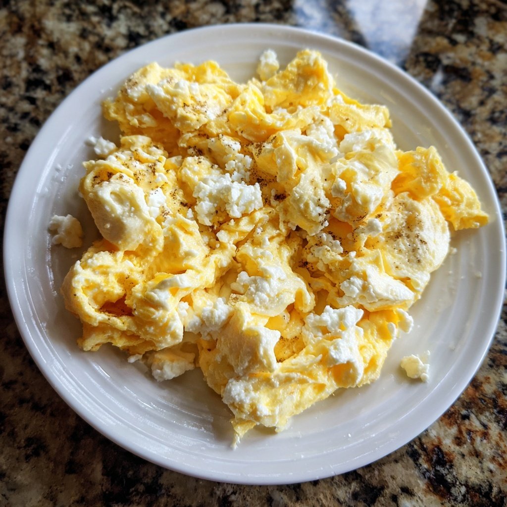 High Protein Scrambled Eggs With Cottage Cheese