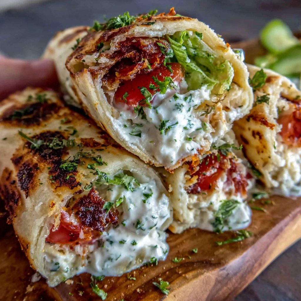 Cottage Cheese Flatbread Wraps