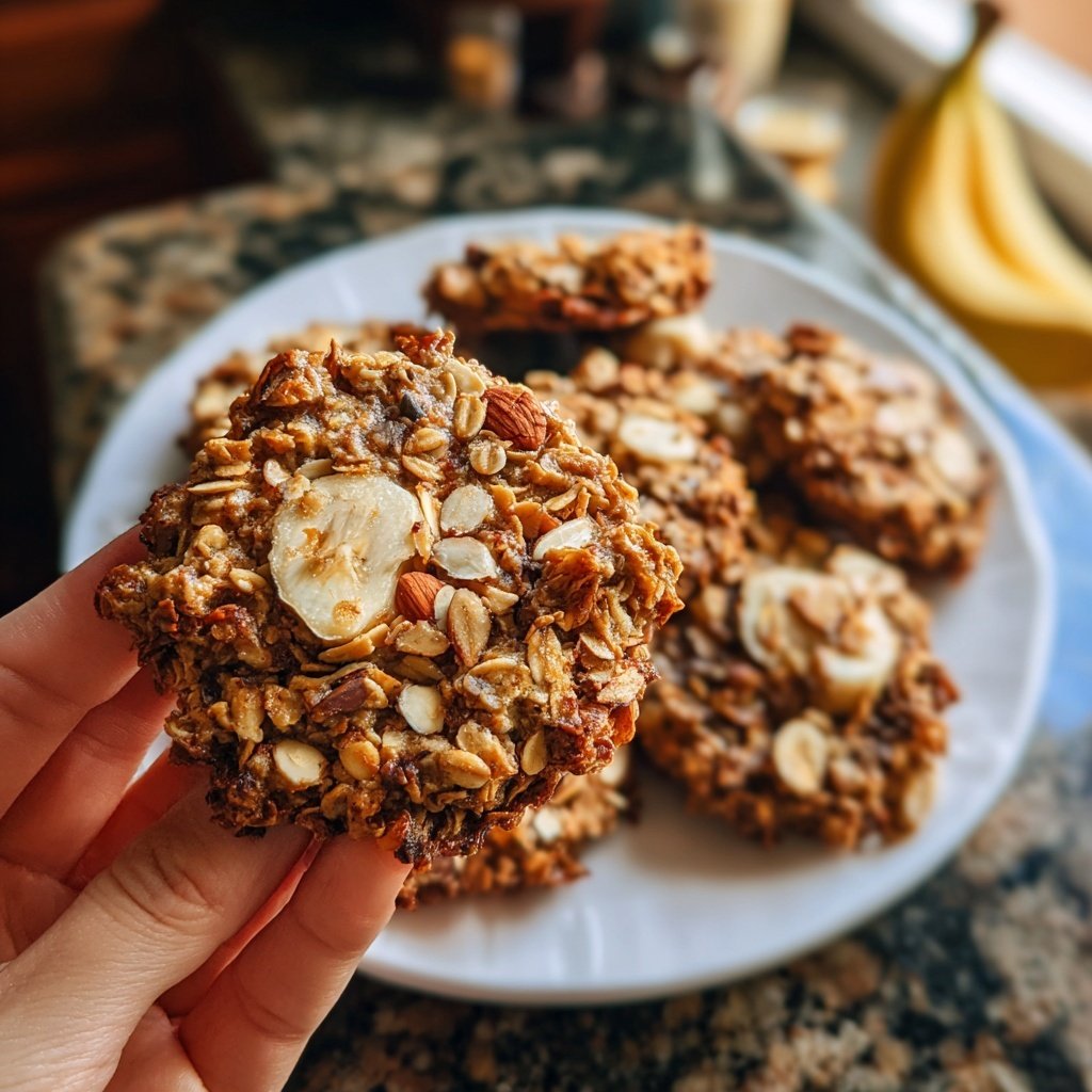 Banana Almond Breakfast Cookies
